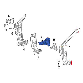 Toyota OE - Left Upper Body A-Pillar Reinforcement