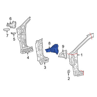 Toyota OE - Left Upper Body A-Pillar Reinforcement