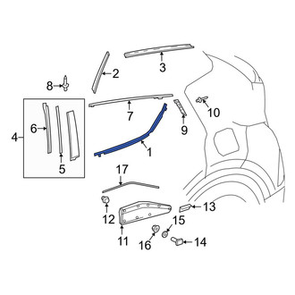 Toyota OE - Rear Right Door Belt Molding