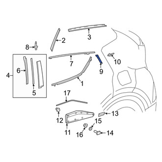 Toyota OE - Rear Right Upper Door Reveal Molding