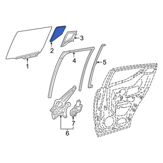 Toyota OE - Rear Left Vent Window Assembly