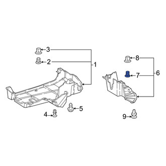 Toyota OE - Front Floor Pan Splash Shield Clip