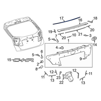 Toyota OE - Upper Liftgate Finish Panel Trim Plate Insulator