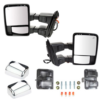 Trail Ridge® - Driver and Passenger Side Power Towing Mirror Kit (Heated, Foldaway)
