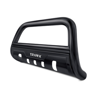 TrailFX® - 3.5" Oval Black Bull Bar with Black Skid Plate