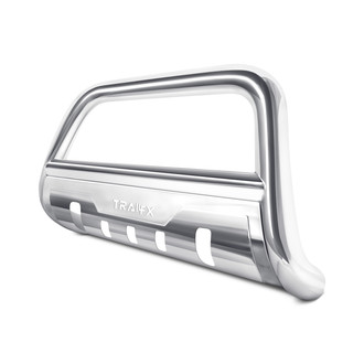 TrailFX® - 3.5" Oval Polished Bull Bar with Polished Skid Plate