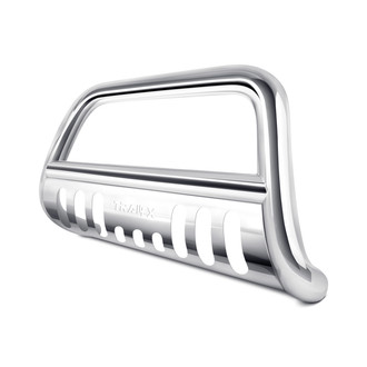 TrailFX® - 3" Polished Round Bull Bar with Polished Skid Plate