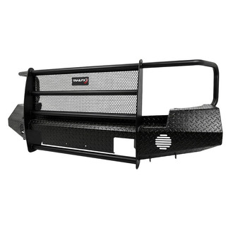 TrailFX® - Treadplate Full Width Black Powder Coated Front HD Bumper with Mesh Brush Guard