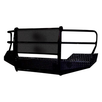 TrailFX® - Treadplate Full Width Black Powder Coated Front HD Bumper with Mesh Brush Guard