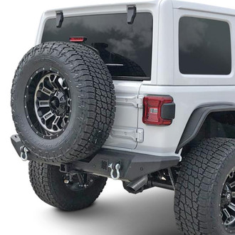 TrailFX® - Full Width Black Rear HD Bumper with 2" Hitch Receiver