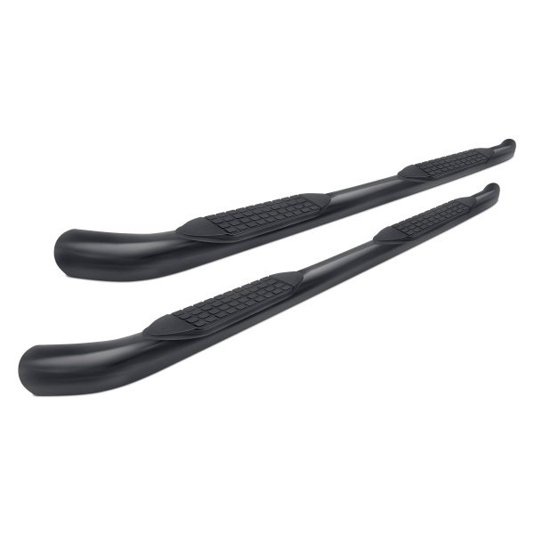 TrailFX® - 3" Cab Length Black Round Step Bars with 60 Degree Bent End