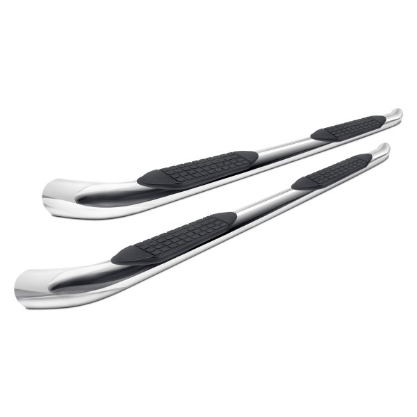 TrailFX® - 3" Cab Length Polished Round Step Bars with 60 Degree Bent End