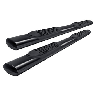 TrailFX® - 6" Cab Length Black Oval Straight Side Steps