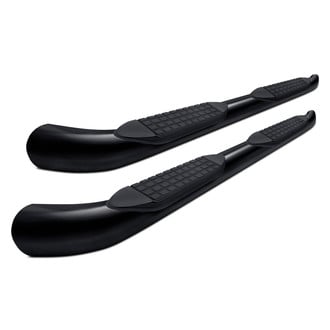 TrailFX® - 6" Cab Length Black Oval Bent End Side Steps