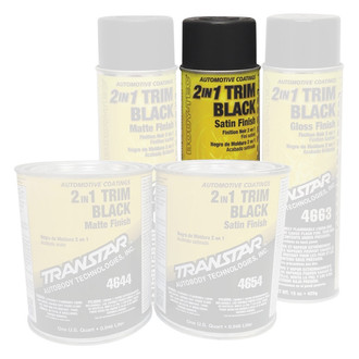 Transtar® - 20 fl. oz. Satin Black 2-in-1 Aerosol Trim Paint