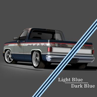 Trim Parts® - Light Blue/Dark Blue Paint Break Stripe Kit
