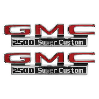 Trim Parts® - "GMC 2500 Super Custom" Front Fender Emblems