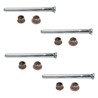 TRQ® - Front or Rear Upper and Lower Driver and Passenger Side Door Hinge Pin and Bushing Kit