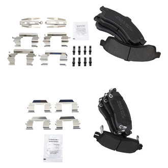 TRQ® - Semi-Metallic Front and Rear Disc Brake Pads