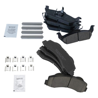 TRQ® - Ceramic Front and Rear Disc Brake Pads