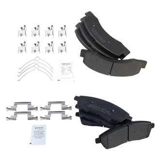 TRQ® - Semi-Metallic Front and Rear Disc Brake Pads