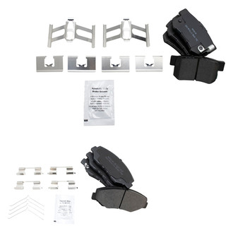 TRQ® - Semi-Metallic Front and Rear Disc Brake Pads