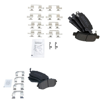 TRQ® - Semi-Metallic Front and Rear Disc Brake Pads