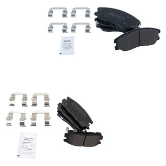 TRQ® - Semi-Metallic Front and Rear Disc Brake Pads