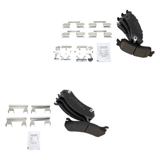 TRQ® - Semi-Metallic Front and Rear Disc Brake Pads