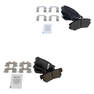 TRQ® - Semi-Metallic Front and Rear Disc Brake Pads