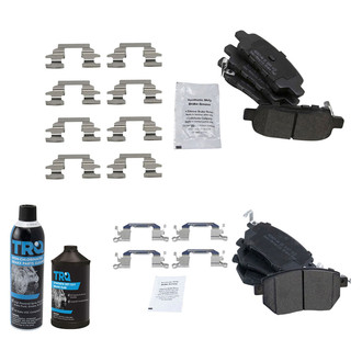 TRQ® - Semi-Metallic Front and Rear Disc Brake Pads