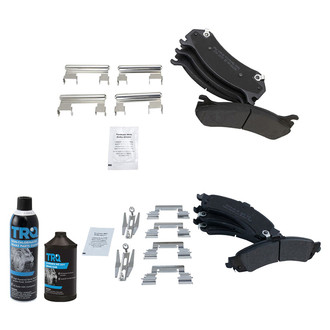 TRQ® - Semi-Metallic Front and Rear Disc Brake Pads