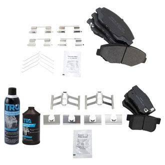 TRQ® - Semi-Metallic Front and Rear Disc Brake Pads