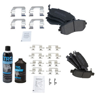 TRQ® - Semi-Metallic Front and Rear Disc Brake Pads