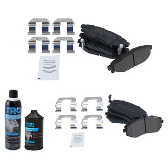 TRQ® - Semi-Metallic Front and Rear Disc Brake Pads