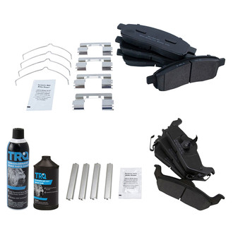 TRQ® - Semi-Metallic Front and Rear Disc Brake Pads
