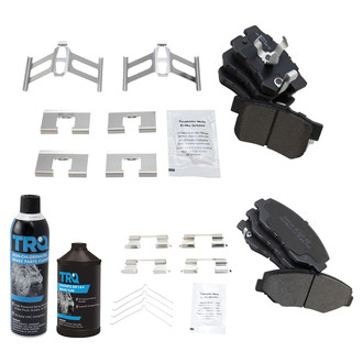 TRQ® - Semi-Metallic Front and Rear Disc Brake Pads