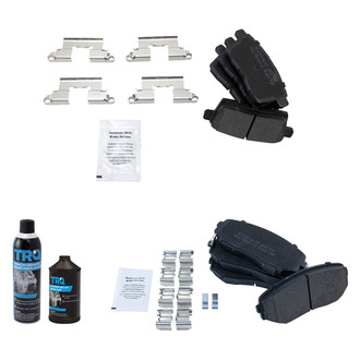 TRQ® - Semi-Metallic Front and Rear Disc Brake Pads