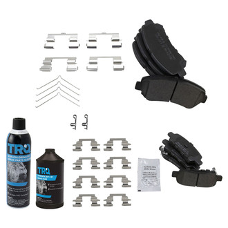 TRQ® - Semi-Metallic Front and Rear Disc Brake Pads