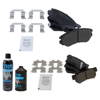TRQ® - Semi-Metallic Front and Rear Disc Brake Pads