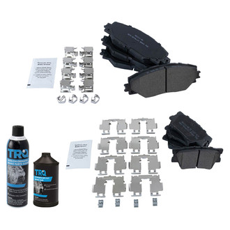 TRQ® - Semi-Metallic Front and Rear Disc Brake Pads