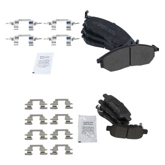 TRQ® - Semi-Metallic Front and Rear Disc Brake Pads