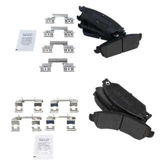 TRQ® - Semi-Metallic Front and Rear Disc Brake Pads