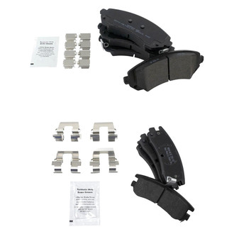 TRQ® - Semi-Metallic Front and Rear Disc Brake Pads