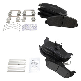 TRQ® - Semi-Metallic Front and Rear Disc Brake Pads