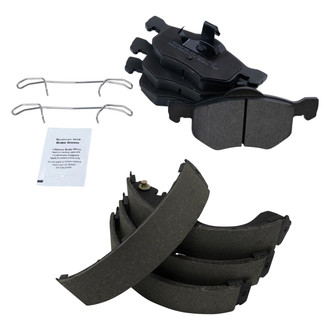 TRQ® - Semi-Metallic Front and Rear Disc Brake Pads