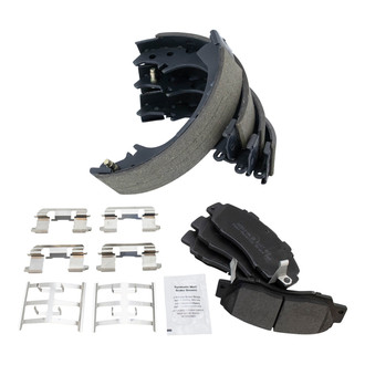 TRQ® - Semi-Metallic Front and Rear Disc Brake Pads