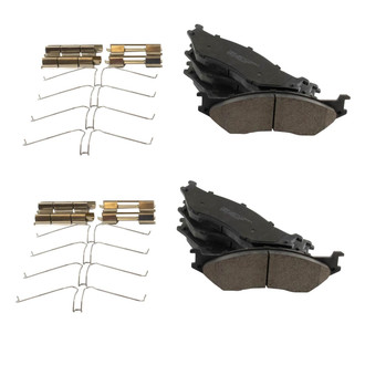 TRQ® - Semi-Metallic Front and Rear Disc Brake Pads