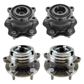 TRQ® - Front and Rear Driver or Passenger Side Wheel Bearing and Hub Assembly Kit