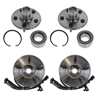 TRQ® - Front and Rear Driver or Passenger Side Wheel Bearing and Hub Assembly Kit